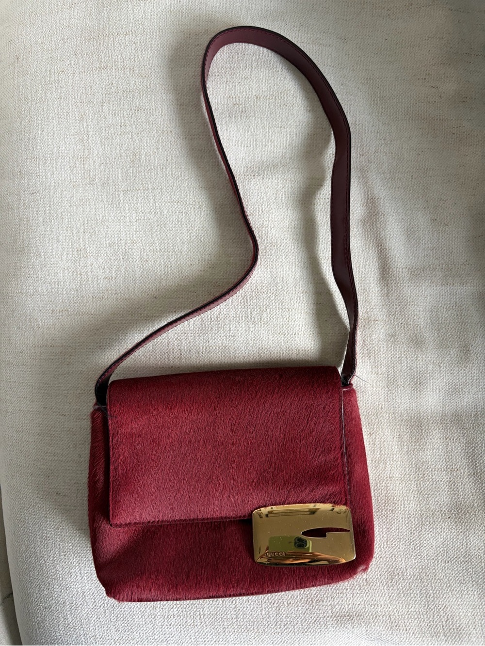 Tom Ford Era Red Gucci Pony Hair Purse